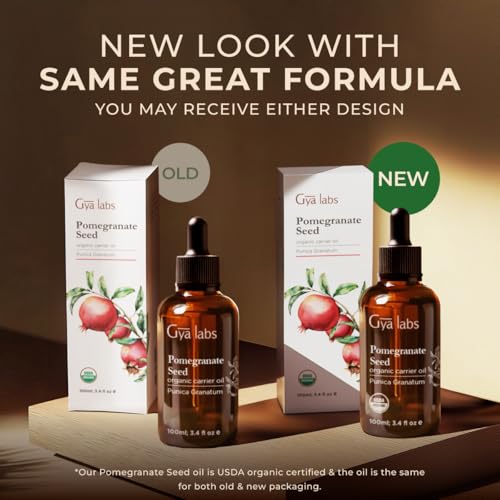 Foto von Gya Labs Bio-Granatapfelsamenöl für Haut, Gesicht und Körper - 100% Reines Natürliches Granatapfel-Trägeröl für Haare, Diffusor (100 ml)
