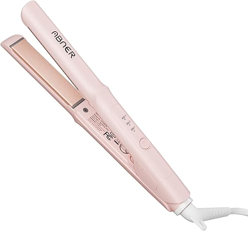ABNER Mini plancha plana de cerámica de 0.7 pulgadas, planchas planas pequeñas para cabello corto, rizos, flequillo, temperatura ajustable, tamaño