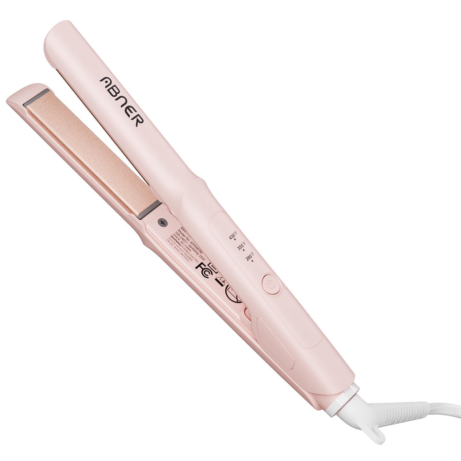 ABNER Mini Flat Iron 0.7 Inch Ceramic Hair Straightener