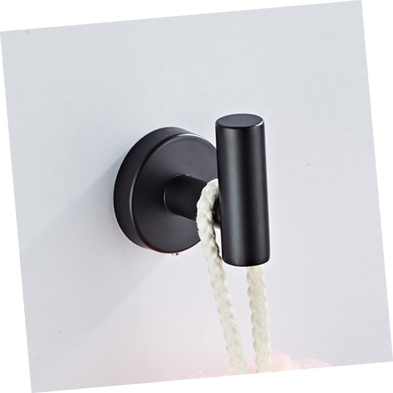 Toallero de Aro para Montaje en Pared Negro Acero Inoxidable 3 Piezas