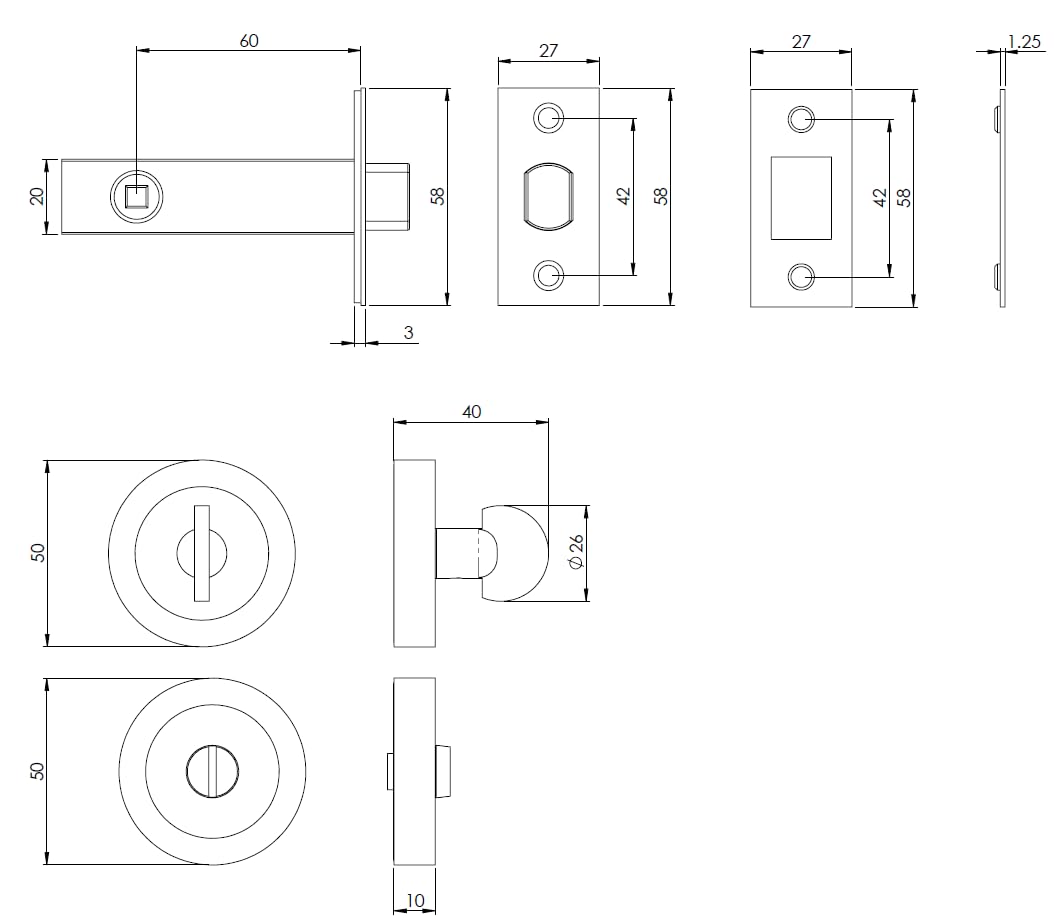 Carlisle Brass UDP/BATH30/AB Ultimate - Paquete de privacidad para puerta en latón envejecido