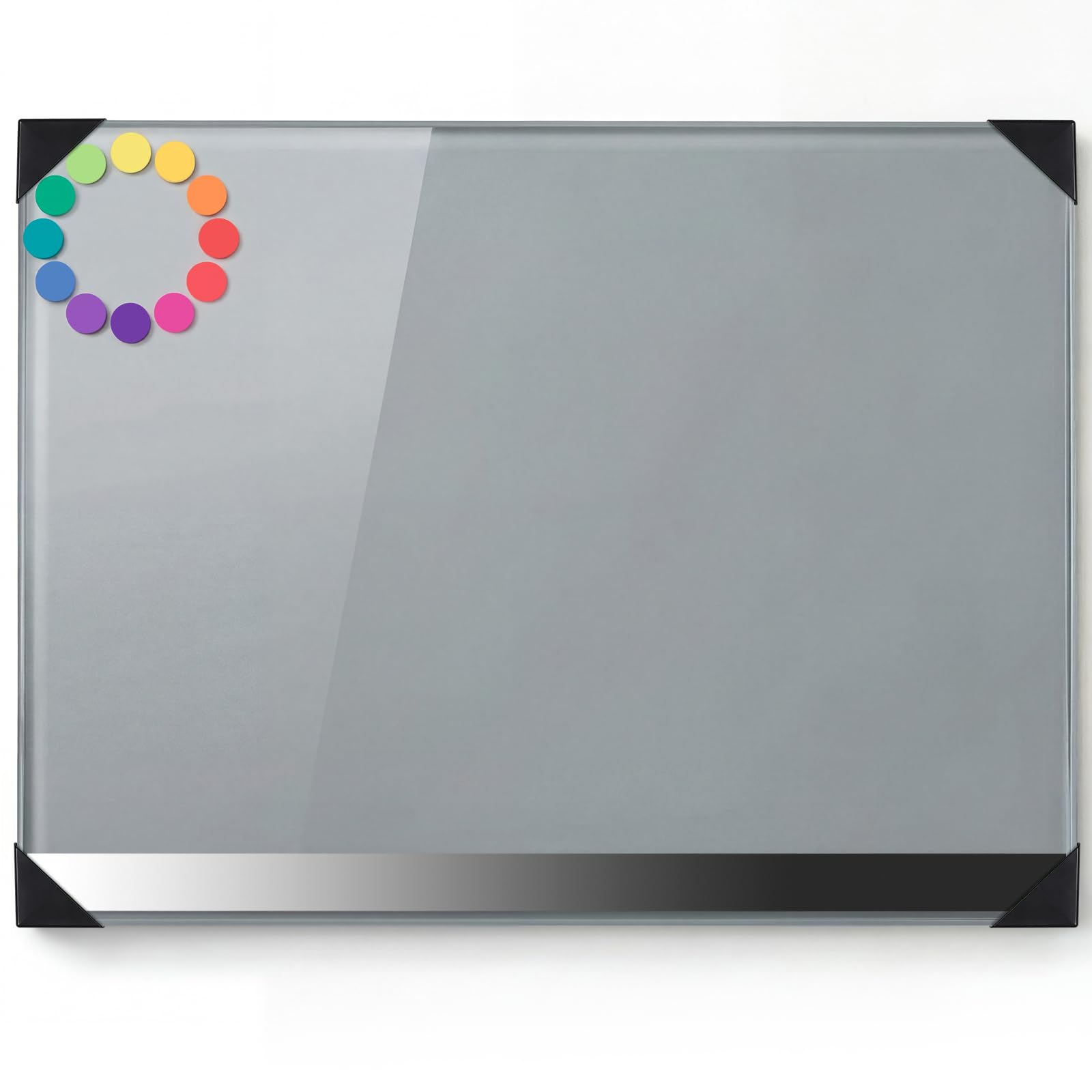 Palette de peinture en verre trempé de 30,5 x 40,6 cm avec échelle de gris neutre, coussinets antidérapants et protections d'angle, surface de mélange précise des couleurs pour acrylique, huile