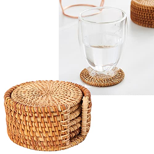 Porta-Copos Artesanais Vietnamitas de Vime de Outono, Conjunto de Copos Isolados, Acessórios Antider