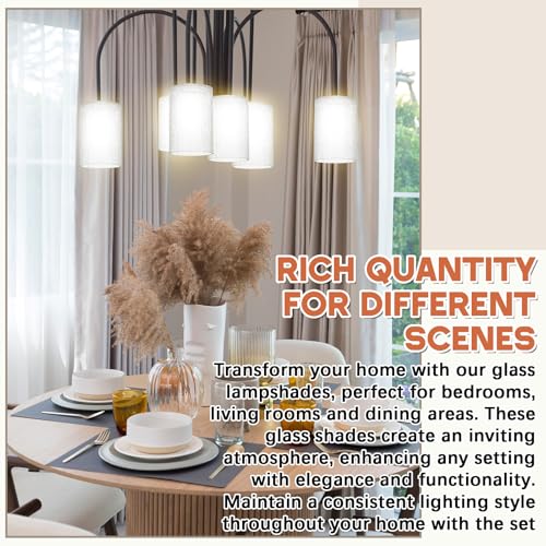 Image of Teenyyou 6 Pcs Clear Crackle Glass Shade Replacements for Pendant Light Fixtures Glass Lamp Shade Cover, 1-5 /8 Inch Fitter E26 Base, 4 w x 6 h, Replacement Lamp Globe for Chandelier Wall Sconce