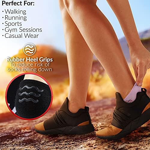 Calzini Donna Fantasmini 5 Paia - Cotone, Invisibili, Taglia 36-39 EU, Morbidi E Traspiranti