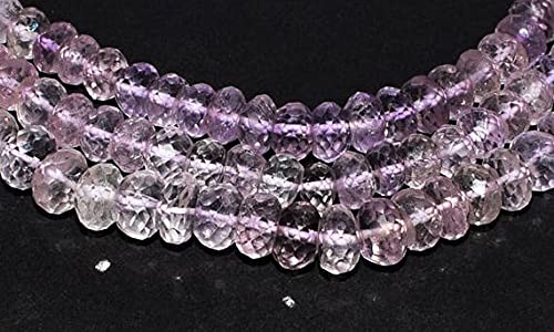 Perles améthyste rose facettées de qualité gemme supérieure en fil de 20 cm