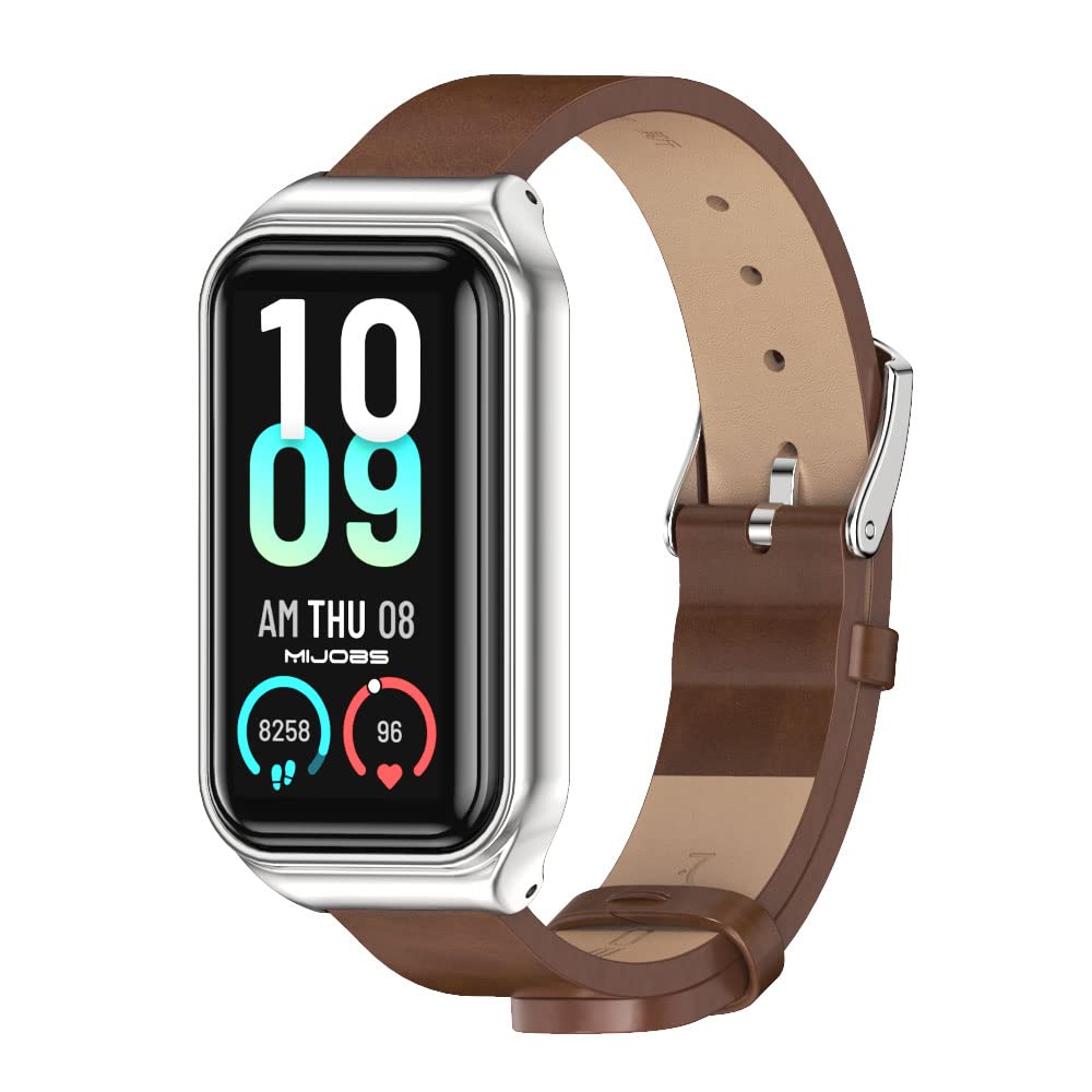MIJOBS Strap for Amazfit Band 7 Microfiber Leather Replacement Strap Watch Wrist Band Smart Bracelet Accessories for Amazf...