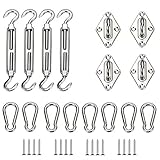 M6 Paquete: Incluye 4 almohadillas, 8 mosquetones, 4 tornillos de tensión y 16 tornillos y tapones de plástico.