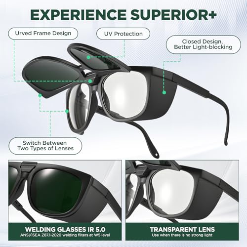 Dual Lens Welding Glasses with Switchable Lenses