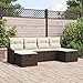 Produktbild HOMEELIKE Garten Sofa Set 6-TLG. Poly-Rattan Lounge mit Polstern, Wetterfest & Modulares Design f¨¹r Balkon, Terrasse und Garten ¨C Stauraum, Komfort & Elegantes ueres in Braun und Creme