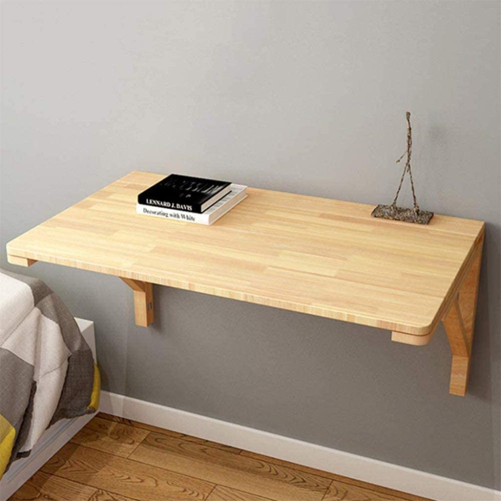 Bureau Mural en Bois Table Pliante pour Petit Studio et Chambre