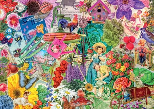 Rompecabezas de 300 piezas Buffalo Games - Lars Stewart: Collage de Jardinería Colorida, para Adultos, Tamaño Final 21,25 x 15 pulgadas miniatura 1