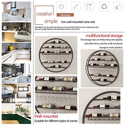 Étagère à vin murale design en métal noir de style industriel - 6
