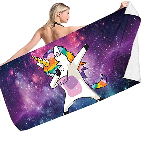 JXSMYT Serviette de plage licorne en microfibre pour fille - Absorption rapide de l'eau - Piscine - Cheval (A2,90 x 180 cm) Cover