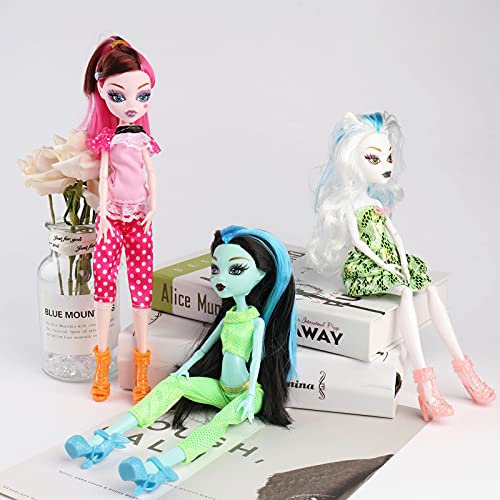 Onest 3 Sets 11 Inch Monster Girl Dolls Include 3 Pieces Girl Monster Dolls, 3 Pieces Handmade Doll Clothes, 3 Pairs Of Doll Shoes #TOP5