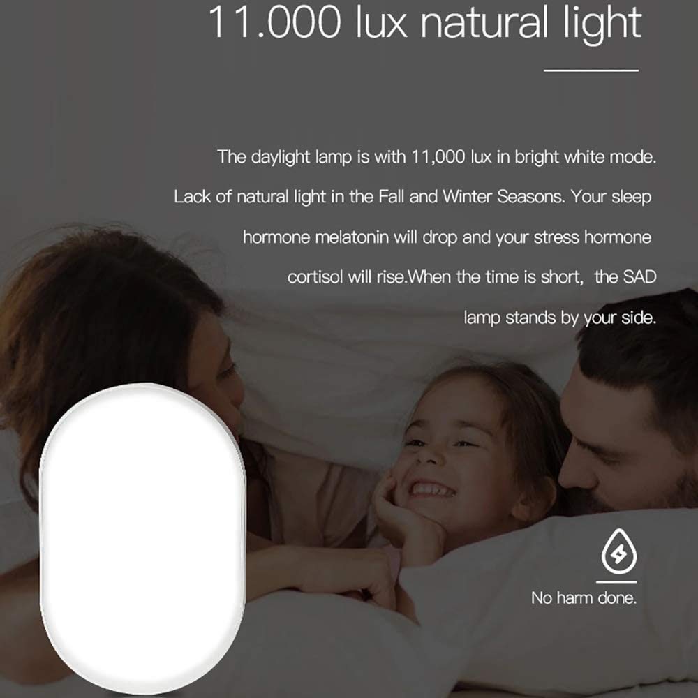 Lampada da Terapia Leggera, LED Senza UV 10000 LUS LED Lampaterapia Bianca Brillante, Controllo tattile con 4 Livelli Regolabili di luminosità, per casa/Ufficio/in Viaggio