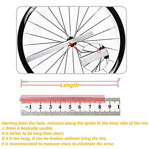 VGEBY 10pcs 80-310mm Durable Stainless Steel Bicycle Spokes 13G Thickness 2.2mm Bike Accessories (80mm), silver - Image 2