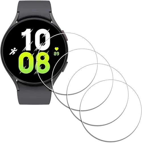 Protector de pantalla para Samsung Galaxy Watch 65 de 1.732 in y 1.732 in (4 unidades) de vidrio templado, antiarañazos, sin burbujas, fácil