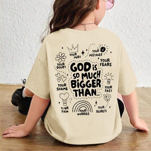 Image of Sulayesh Girls Cute Christian Shirts Jesus God Faith Bible Verse Tshirt for Kids Religious Inspirational Graphic Tees Tops
