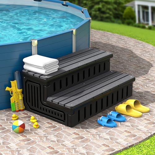 Hot Tub Steps with Storage and Non-Slip Cover