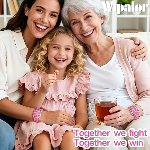 Image of wipalor Breast Cancer Watch Band for Apple Watch Bands for Women (42mm Series 11 /10) 41mm 40mm 38mm, Breast Cancer Awareness Pink Ribbon iWatch Bands for Apple Watch Series 11 10 SE 9 8 7 6 5 4 3 2 1