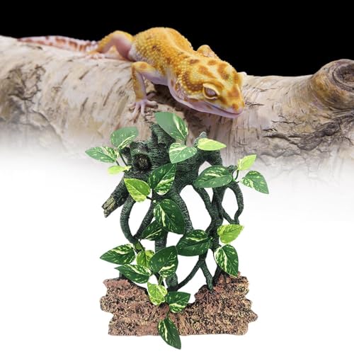 Branche tachetée de roche et décorations pour terrariums