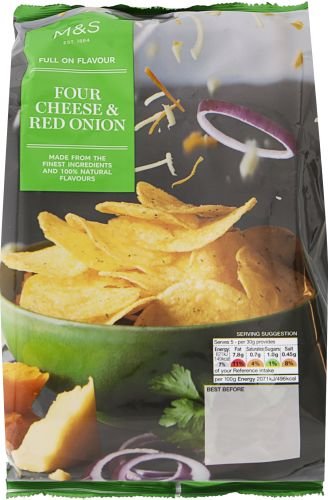 Marks & Spencer M & S Four Cheese & Red Onion Crisps