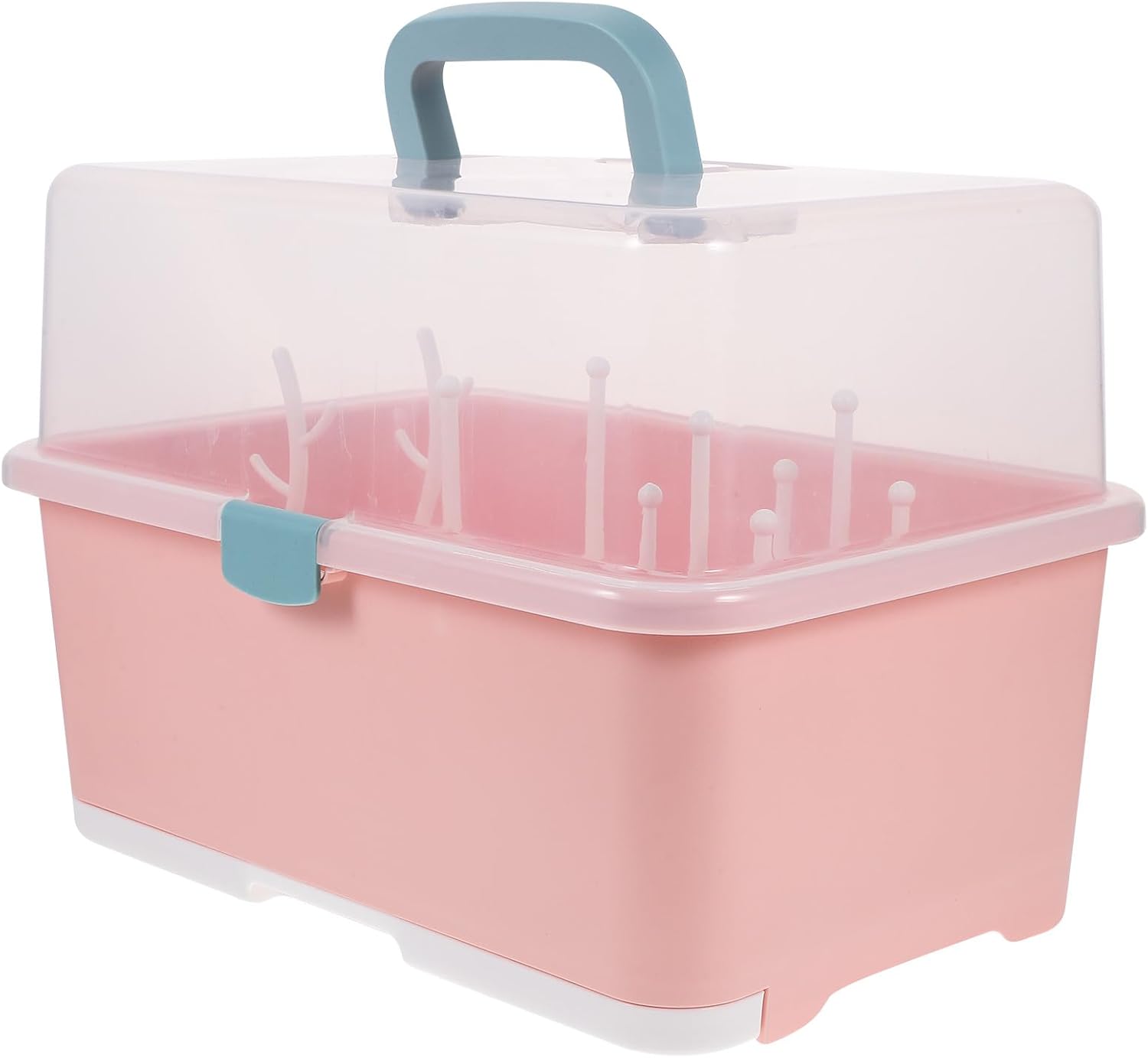 Bottle Drying Rack with Cover Nursery Organizer Storage Box for Breastfeeding Supplies Dustproof Feeding Bottle Drainer and Kitchen Use