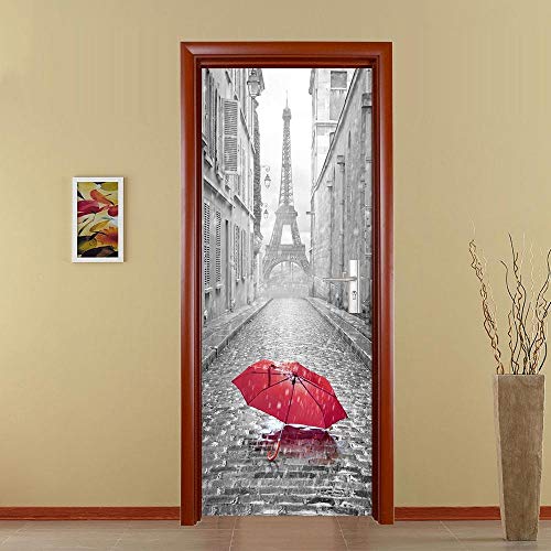 3d Pegatina Puerta Torre Mural Autoadhesivo DecoracióN Del Hogar Pegatinas De Pared Dormitorio Sala De Estar PóSter ExtraíBle Pegatinas De Arte-Los 77x200cm