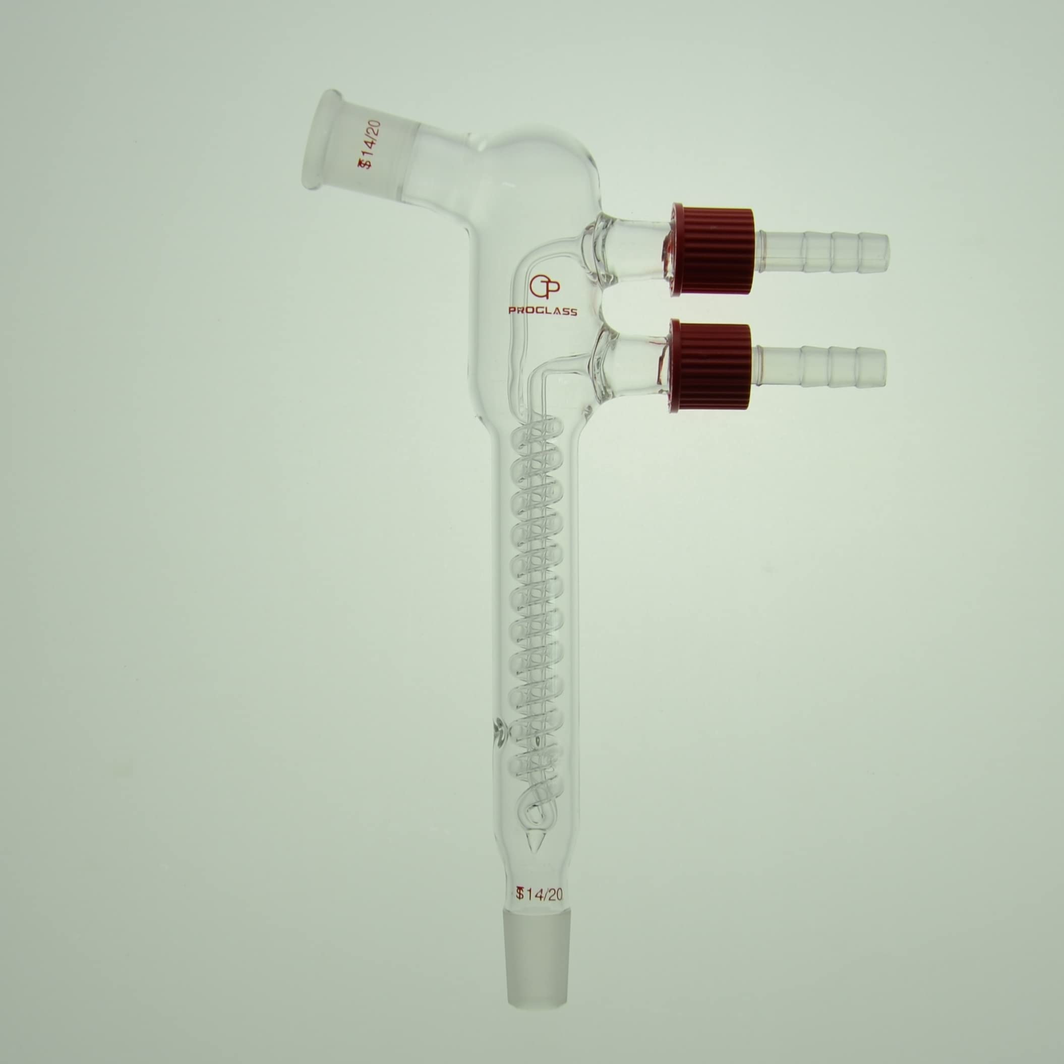 Proglass Reflux Condenser Body Length 100mm,14/20, Removable Hose Connections