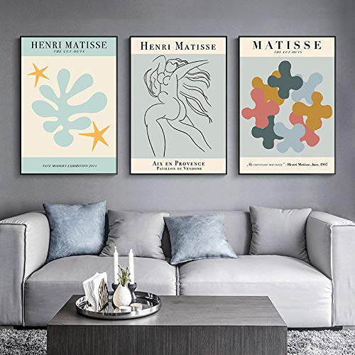 Matisse affiche et dessin au trait coloré pour illuminer votre salon moderne