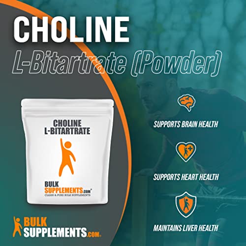 Bulksupplements.com Choline L-Bitartrate Powder - Choline Supplements - Cognitive Support Supplements - Choline Powder - Liver Focus Supplement - Choline Bitartrate Powder (500 Grams - 1.1 Lbs) #TOP2