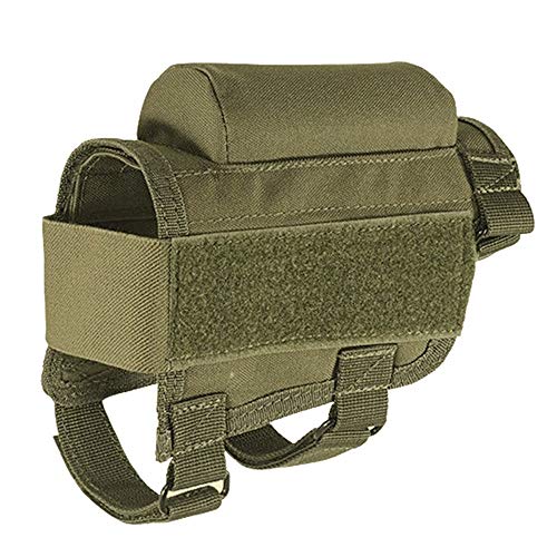 MiOYOOW Rifle Cheek Riser, Tactical Rifle Buttstock with 7 Shells Holder Tactical Cheek Rest Pad Tactical Cheek Rest Pouch for Hunting Shooting