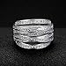CHWLNJN S925 Sterling Silver Shiny Full Diamond Multilayer Winding Ring Cubic Zirconia Ring Anniversary Ring CZ Diamond Eternal Engagement Wedding Ring Fashion Men's And Women's Jewelry Size 6-10 (10)