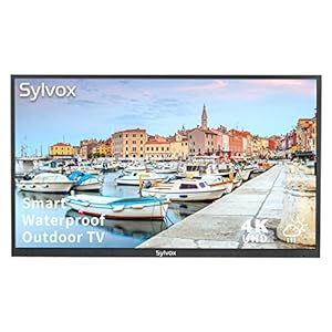 SYLVOX 65 inch Outdoor TV, 4K UHD Waterproof Outdoor Smart Television, Built-in Dual Speakers Support Bluetooth & 2.4G WiFi, Integrated ATSC & NTSC Tuner, 1000nits Suitable for Partial Sun Areas