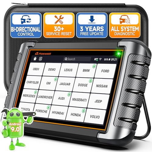 FOXWELL Scanner NT809 Bidirectional Scan Tool, All System Scanner for Car with 30+ Services, ABS/Oil Reset/Injector Coding/Throttle Relearn, Car Scanner Diagnostic Tool with 3 Year Update
