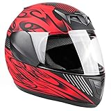 Typhoon Youth Full Face Motorcycle Helmet Kids DOT Street - Matte Red ( Medium )