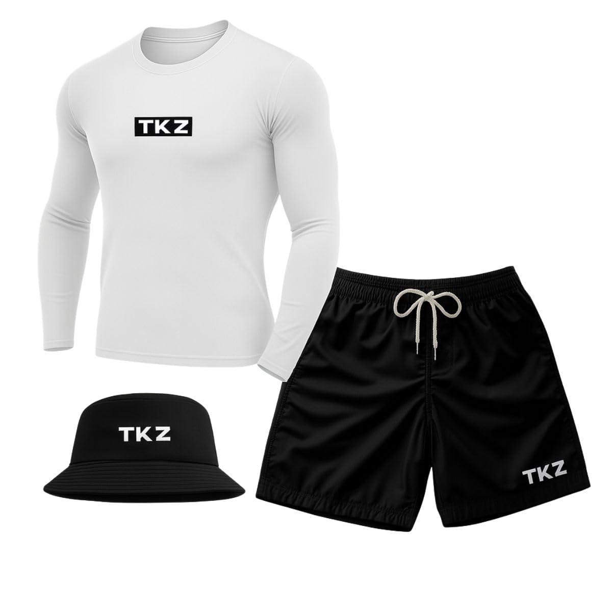 Kit Praia TKZ Short de Praia + Camiseta Térmica Manga Longa + Chapéu Bucket em promoção! Veja a oferta e mais achadinhos de Moda praia 7 Hoje é o melhor dia para comprar Kit Praia TKZ Short de Praia + Camiseta Térmica Manga Longa + Chapéu Bucket com aquele preço maroto! Promoção! Aproveite a oferta! 7