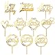 MOGADEE® 10 Stück Goldenes Happy Birthday Tortendeko Set, Acryl Glitter Cupcake Topper, Girlande Herze Sternen Cake Topper, Kuchen Deko für Mädchen, Kinder, Hochzeit, Mutter (Goldenes)