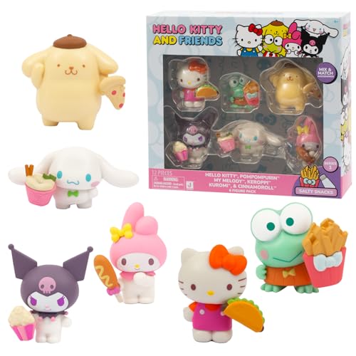 Hello Kitty - Pack de 6 Figuras, Acompaña a los Amigos Aventuras, Figuras Diferentes con Accesorios Únicos y Divertidos, para Niños a Partir de 4 años, Famosa (HKT11000)