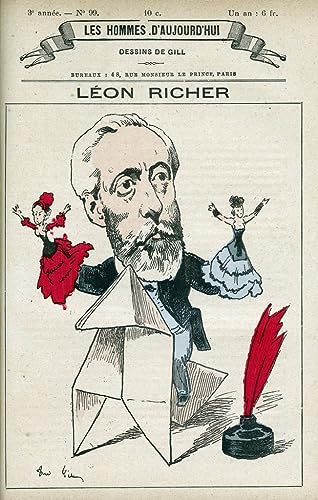 Portrait de Léon Richer par André Gill poster toile décoration murale