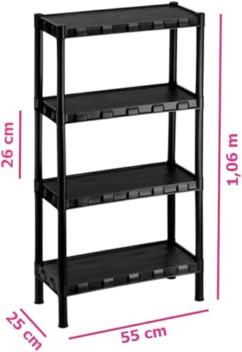 Estante Modular 04 Prateleiras Preta