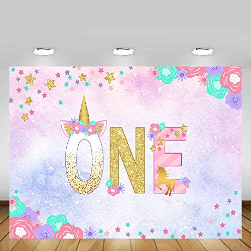 MEHOFOTO Unicorno Primo Compleanno Acquerello