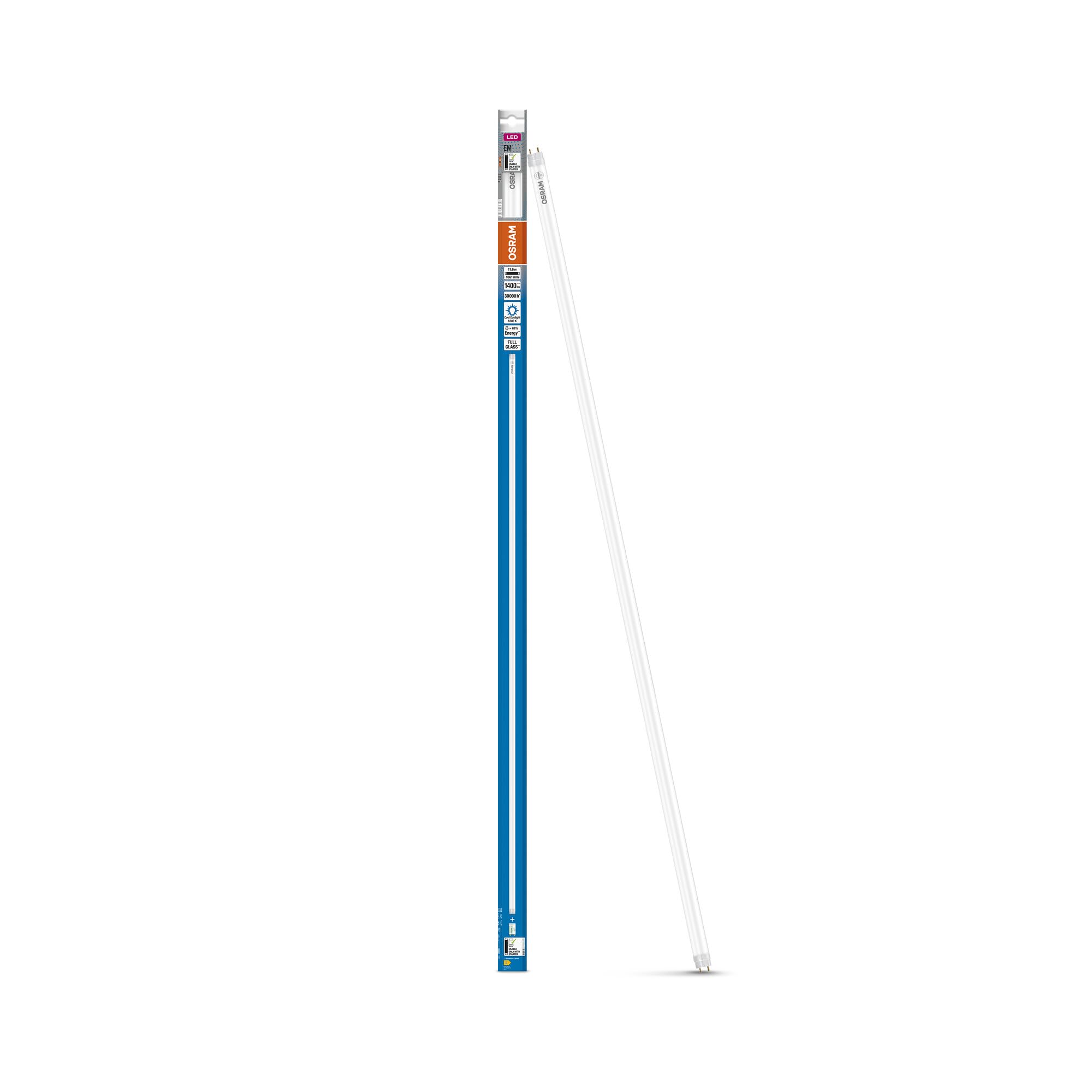 Osram LED TUBE T8 38 EM 1050 mm, lineare LED-Röhre, 11,6W, 1400lm, 6500K, tageslichtweißes Licht, LED-Ersatz für T8-Leuchtstoffröhren mit G13-Sockel, lange Lebensdauer, energiesparend,8-Pack