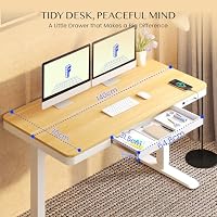FLEXISPOT Höhenverstellbarer Schreibtisch mit Schublade und USB-C 140x70 cm – Ansicht 6