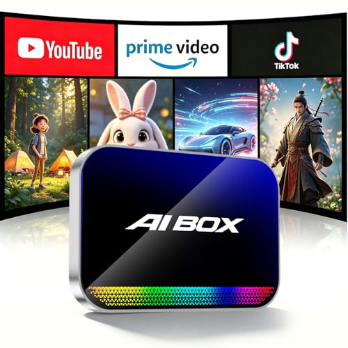 Yurnlv Magic AI Box Wireless CarPlay Android Auto Adapter with Net-Flix YouTube TikTok Built-in Play Store and Screen Mirroring Plug and Play Video Adapter for OEM Factory Wired CarPlay Vehicles
