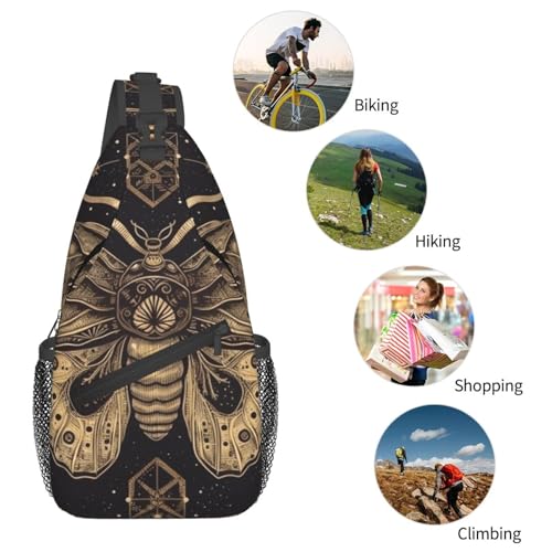 Mochila tipo sling para hombre y mujer, negro miniatura 6
