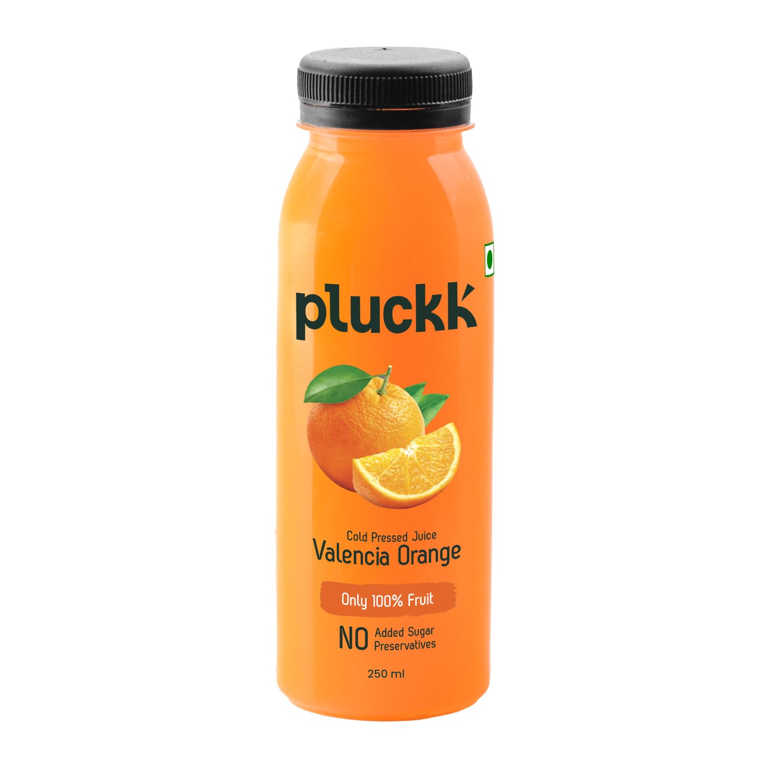 Pluckk Cold-Pressed 100% Valencia Orange Fruit Juice | No Added Sugar | No Preservatives | No Concentrates | Rich in Vitamin C