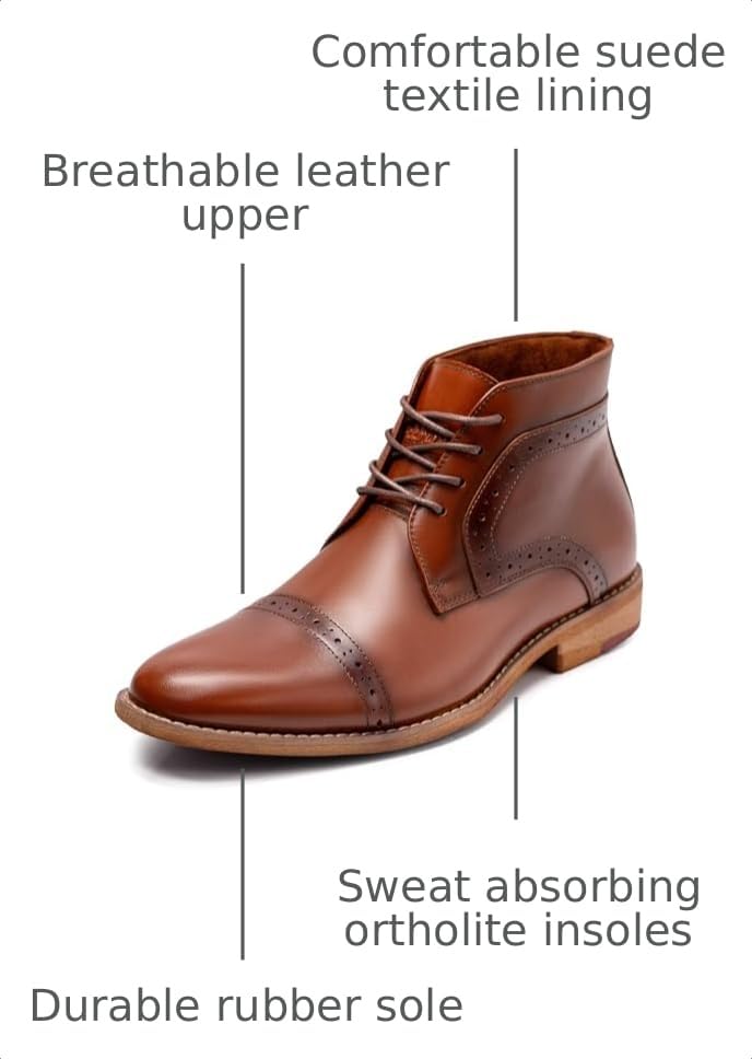 Image of Arkbird Chukka Boots for men, Grainy Leather Lace-up Ankle Boot Fashion and Comfort Casual Oxfords