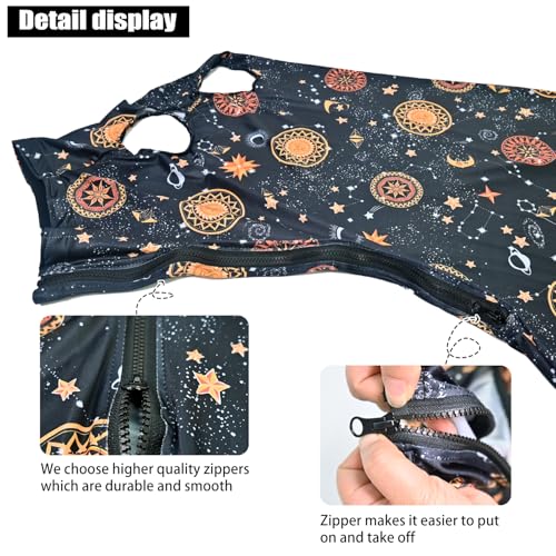 Image of Horse Slicker Hood with Zipper of 2 Set: Snug Fit, No-Ears Design, and Extra Large Eye Holes for Face, Shoulders, Mane, Chest, and Withers - Perfect for Show-L(Orange+Flower)